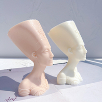 Nefertiti Statue égyptienne Silicone bougie moule mythologie ancienne Sculpture cire de soja moule Figure décor egypte