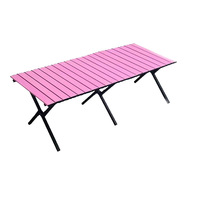 Table pliante pour œufs roulés en acier au carbone, portable, pliable, pour camping et pique-nique, 4-6 personnes, 120 cm, robuste, pour repas en plein air
