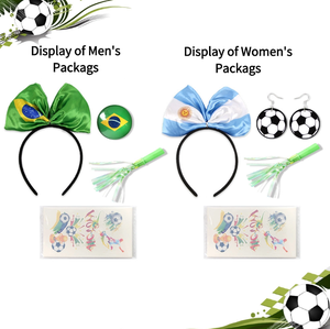 مجموعة إكسسوارات مشجعي كأس العالم لكرة القدم تشمل عصابات رأس بأعلام الدول ودبابيس للملابس ومستلزمات لمباريات كرة القدم - Product Image 5