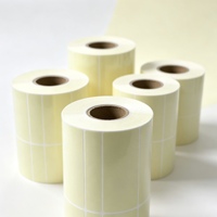 Rouleau d'étiquettes autocollantes vierges jaune clair, couleur personnalisée, autocollant à transfert thermique pour le marquage des stocks industriels en entrepôt