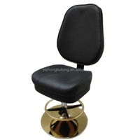 Chaise de casino pivotante de style moderne et luxueux, réglable en hauteur, en cuir synthétique, pour cuisine, table de poker, noire