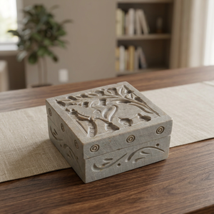 Boîte à pilules en pierre de savon - Product Image 1