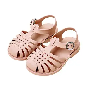 shoes babygirl light Suppliers-Cheap 2022 Children Summer Comfortable Princess Shoes Buckle Snap TPU Anti Slip Jelly Sandals For Big Kids