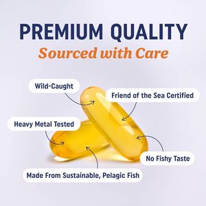 Suplemento dietético Integral de Salud para adultos, 1000mg, Omega 3, cápsulas blandas de aceite de pescado para la inmunidad de las articulaciones del corazón y el cerebro en dosis de cápsula - Product Image 2