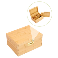 Luxe Grand Naturel Logo Personnalisé Bambou Bois Fumeurs Accessoires Coulissant Plateau Roulant Verrouillage Intelligent Organisateur De Stockage Boîte De Rangement