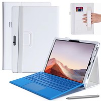 Universel pour Microsoft Surface Pro 3 4 5 6 7 12.3 dragonne mat étui de protection tablette cuir PU clavier Flip Stand couverture