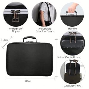 Sac de rangement ignifuge multicouche OEM avec bandoulière réglable pour organiser l'argent, les passeports et les documents de voyage, pour un stockage sécurisé des dossiers - Product Image 3