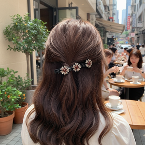 Trending stile coreano forcine fiore semplice lusso metallo decorazioni per capelli per ragazze all'ingrosso accessorio Clip - Product Image 3