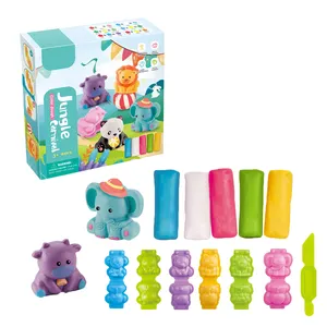 Stem Speelgoed Modellering Droge Klei Voor Kinderen Playdough Speelgoed Jungle Carnaval Dier Playdough Speelgoed Creaties Tool Set