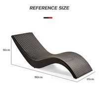 À la mode En Forme De S PE Rotin Chaise Longue En Plein Air Jardin Plage Piscine Patio Meubles pour Parc Hôtel Villa
