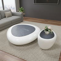 Table à manger ovale moderne en fibre de verre blanche avec plateau en verre trempé, hauteur réglable, extensible, pour hôtel et usage domestique