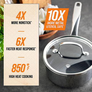 Three Layer Stainless Steel Sauce <b>Pan</b> With <b>Ceramic</b> Coating Durable For Cooking 18 Cm - Product Image 4