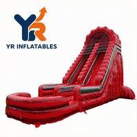 Toboggan gonflable géant commercial d'extérieur pour adultes avec piscine, toboggan aquatique gonflable personnalisé pas cher pour enfants pour fête en jardin