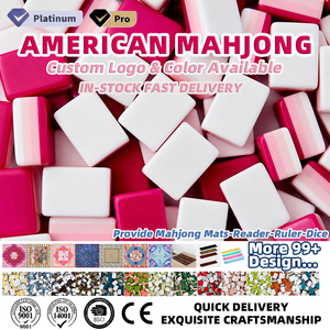 Candy Ice Cream Color Scheme American Mahjong Tiles 160 Set Acrílico Grabado Azulejos Pearl Racks Empujadores Listo para enviar EE. UU. Stock - Product Image 1