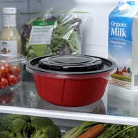 Boîte à lunch jetable en polypropylène de qualité alimentaire, capacité de 3000 ml, diamètre de 250 mm, résistante à la chaleur, sans BPA, couvercle micro-ondable, anti-fuite