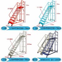 Nouvelle plateforme de travail mobile en acier avec escalier et marchepieds pour entrepôt