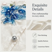 Gilet sans manches pour femme en satin de soie Xiangyunsha lavé au sable, broderie Luneville, col mandarin