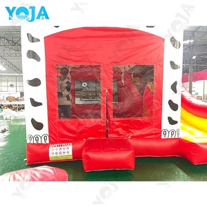 Château <span class=keywords><strong>gonflable</strong></span> commercial extérieur en PVC pour enfants, motif <span class=keywords><strong>vache</strong></span> de ferme amusant, idéal pour les fêtes - Product Image 4