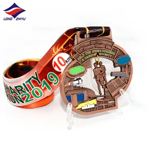 Longzhiyu 17 anni produttore in esecuzione medaglie sportive Logo personalizzato metallo thailandia stile medaglione Souvenir all'ingrosso della fabbrica