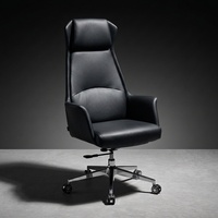 Avec châssis multifonctionnel de qualité 4 de luxe Chaise de bureau ergonomique pivotante en cuir noir