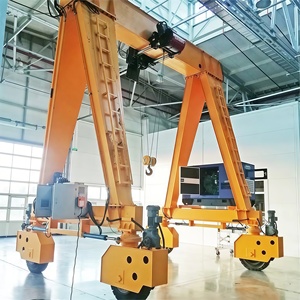 מנוף גשר נייד כבד 50 טון עם צמיגי גומי, מנוע PLC, תיבת הילוכים, הרמה חשמלית, גובה הרמה 10 מטר, שלט רחוק, היגוי 4 גלגלים - Product Image 3