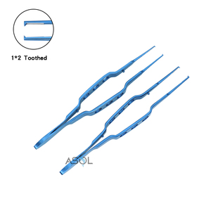 คีมฟันไทเทเนียมขนาด1*2ฟันเครื่องมือผ่าตัดไมโครอุปกรณ์เกี่ยวกับโรคตา4.9นิ้ว - Product Image 1