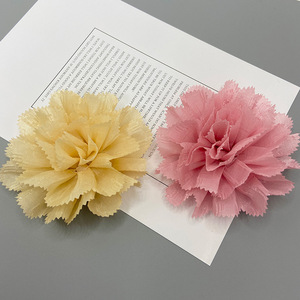 Corsage de flor de camelia de tela hecho a mano de 9 cm, accesorios de joyería DIY para ropa y diademas - Product Image 4