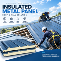 Panneau de toiture PIR, isolation thermique, résistant aux intempéries, matériau de toiture composite pour bâtiments à structure en acier, panneaux sandwich