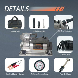 Compresor de Aire Eléctrico Portátil VOLCANO de 12V DC con Bocina - Product Image 4