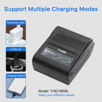 Printer Tiket Termal Mini Mobile YHD-5808L Koneksi Usb Bluetooth Pos Printer Struk Termal Nirkabel 58mm