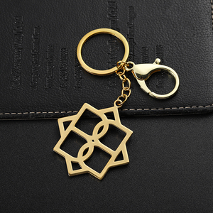 Hàng Mới Về 2023 Móc Khóa Cắt Laser Giá Nhà Máy Móc Khóa Treo Túi Bằng Thép Không Gỉ Móc Khóa Kim Loại 3d Màu Vàng Với Logo Rỗng Tùy Chỉnh - Product Image 5