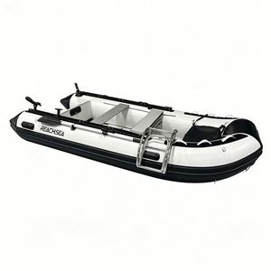 Bote Inflable <span class=keywords><strong>de</strong></span> 3.8m <span class=keywords><strong>para</strong></span> 6 Personas con Plataforma <span class=keywords><strong>de</strong></span> Aluminio en Venta, Rescate Reachsea OEM ODM Color Blanco y Negro - Product Image 2