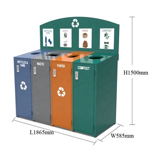 Produttore di mobili urbani per mobili <span class=keywords><strong>da</strong></span> parco di produzione di <span class=keywords><strong>contenitori</strong></span> per rifiuti in acciaio per esterni cestino per il riciclaggio di grandi dimensioni cestino per carta straccia in metallo - Product Image 3