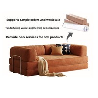 Canapé-lit sectionnel pliable multifonctionnel moderne MYUZ, tissu éponge, pieds en acier inoxydable, salon, aspirateur