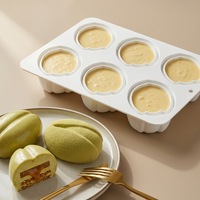 Moule en silicone à 6 cavités pour mousse de pistache, qualité alimentaire, résistant au four, logo personnalisé pour gâteaux au chocolat, chaînes de boulangeries, vente en gros d'usine, OEM