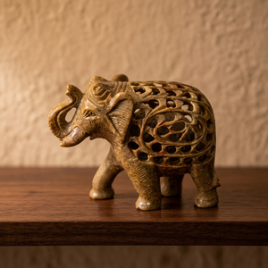 Soap Stone <b>Elephants</b> Shaped Decorative Object - Product Image 1
