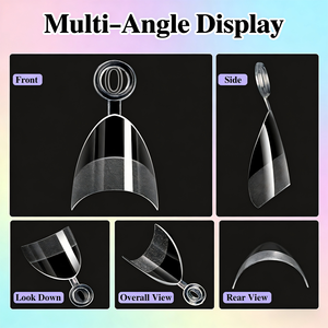 Puntas de Uñas Postizas Ovaladas Cortas de ABS, 600 Piezas, Ultrafinas, Semi-Mate, Sin Necesidad de Pulir, para Extensión de Uñas Francesas Cuadradas - Product Image 2