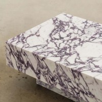 Table basse carrée en marbre naturel Calacatta Viola ; Disponible pour l'exportation/le commerce international et la personnalisation.