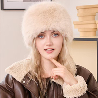 Gorro de Invierno Ruso para Mujer, Estilo Cosaco, con Forro de Algodón Afelpado y Peluche Sintético de Visón