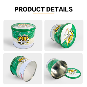 <span class=keywords><strong>JYB</strong></span> venta al por mayor 3L/5L/10L/15L cilindro verde palomitas de maíz metal lata cubo con tapa - Product Image 4