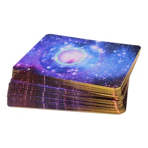 Lot de 100 cartes de Tarot en forme de chat, autocollant Original et personnalisé, avec petite dégagement, en feuille d'or, vente en ligne