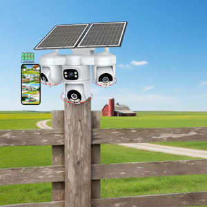 กล้องวงจรปิดไร้สาย 4G พลังงานแสงอาทิตย์ 12MP เลนส์สี่ตัว หมุนได้ มองเห็นในเวลากลางคืน แบตเตอรี่ 12000mAh กันน้ำระดับ IP66 เสียงสองทาง - Product Image 6
