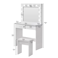 Meuble de coiffeuse multi-bois en vente chaude, ensemble de table de maquillage nordique, meuble de chambre à coucher, commode simple pour chambre à coucher