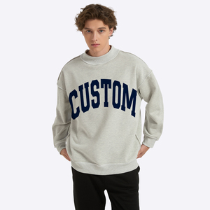 Biểu Tượng Tùy Chỉnh In Cổ Điển Có Thể Đảo Ngược Unisex Mock Cổ Áo Cotton Quá Khổ Mockneck Áo Thun Áo Nhà Sản Xuất - Product Image 2