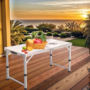 Venta al por mayor de 6 pies de altura ajustable de aluminio mesa plegable con cuatro sillas para comedor y uso en hoteles directo de fábrica - Product Image 6