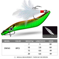 OEM 8 couleurs Hameçon triple en métal artificiel en forme de S pour jigging, 7g 10g 15g 20g, avec yeux 3D, leurre cuillère