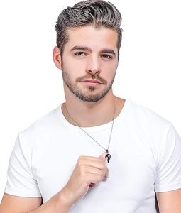 Collier pendentif cœur 'Je t'aime' assorti, zircon R.GEM. Chaîne à maillons en acier inoxydable pour homme et femme, style classique CZ - Product Image 3