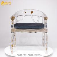 JingYue chaise élégante en résine transparente de luxe personnalisée meubles fabriqués à la main pour espaces commerciaux hôtels salons