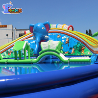 Parc aquatique gonflable personnalisé, toboggan aquatique gonflable en forme d'éléphant, jeux aquatiques gonflables géants, jouets de parc d'attractions en plein air