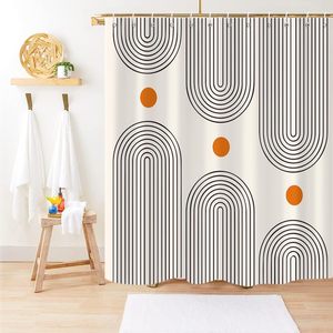 Ensemble de rideaux de <span class=keywords><strong>douche</strong></span> en polyester imperméable lavable en machine, style bohème minimaliste abstrait, arche simple, soleil moderne, pour la décoration de la salle de bain - Product Image 3